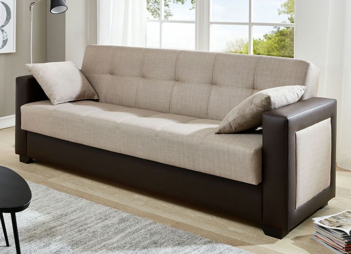 Bettsofas - Schlafsofa Inklusive Kissen, in Farbe BRAUN-BEIGE Ansicht 1