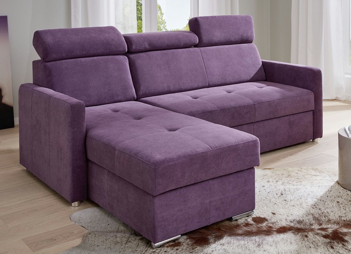 Polsterecken - Polsterecke mit Funktion und beidseitig montierbarer Ottomane, in Farbe VIOLETT Ansicht 1