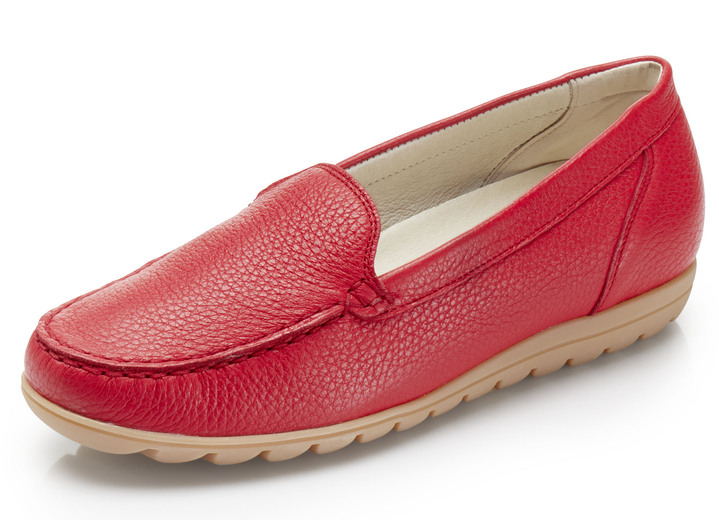 Slipper & Schnürschuhe - Waldläufer Slipper aus edlem Hirschleder, in Größe 3 1/2 bis 8, in Farbe ROT Ansicht 1