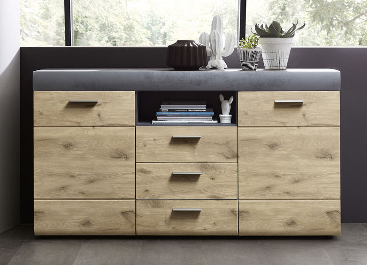 Sideboards - Sideboard mit Schubladen und Türen mit Softclose und Selbsteinzug, in Farbe EICHE-GRAPHIT Ansicht 1