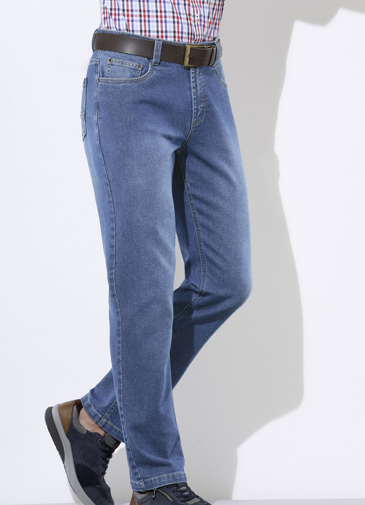 Hosen - Jeans in 5-Pocket Form in 3 Farben, in Größe 024 bis 060, in Farbe HELLJEANS Ansicht 1