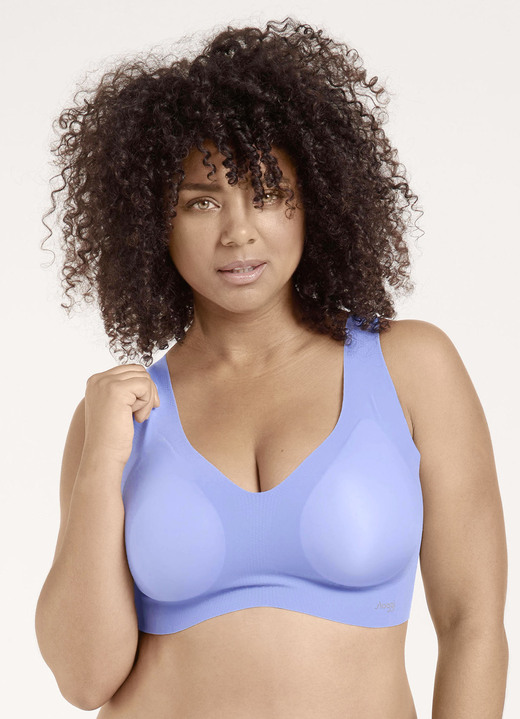 Damenunterwäsche - Sloggi ZERO Feel Bustier mit Push-up-Effekt, in Größe L bis S, in Farbe AZURBLAU Ansicht 1