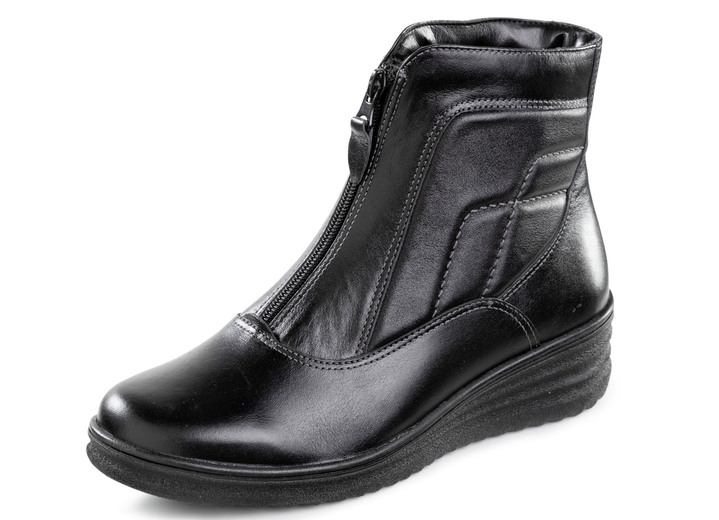 Stiefel & Stiefeletten - ELENA EDEN Reissverschluss-Stiefelette aus bestem Nappaleder, in Größe 036 bis 041, in Farbe SCHWARZ Ansicht 1