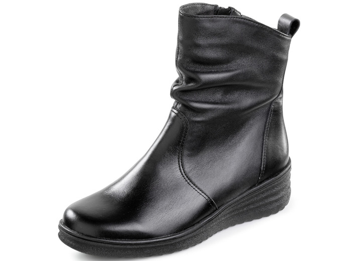 Stiefel & Stiefeletten - ELENA EDEN Stiefelette mit aparter Raffung, in Größe 036 bis 041, in Farbe SCHWARZ Ansicht 1