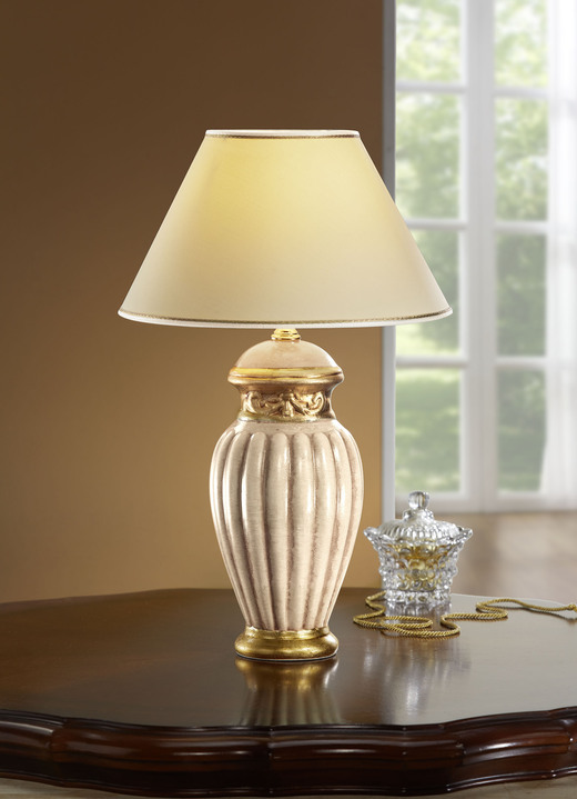 Tischlampe - Tischlampe mit echter Blattgoldauflage, in Farbe BEIGE-GOLD Ansicht 1