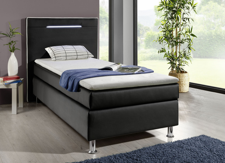 Boxspringbetten - Boxspringbett mit LED-Beleuchtung, in Farbe SCHWARZ Ansicht 1