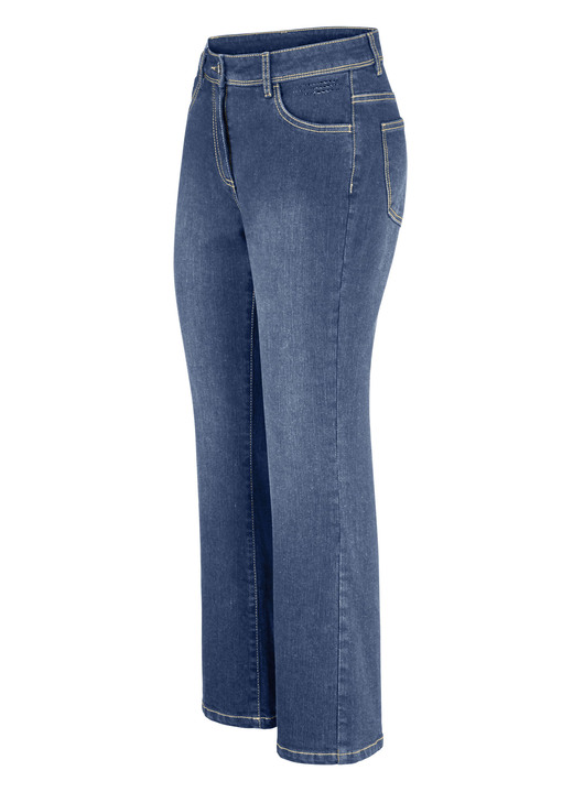 Hosen mit Knopf- und Reissverschluss - Jeans in Bootcut-Form, in Größe 017 bis 052, in Farbe JEANSBLAU Ansicht 1