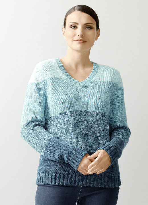 Pullover & Strickmode - Pullover aus reiner Baumwolle, in Größe 038 bis 050, in Farbe PETROL-MINT