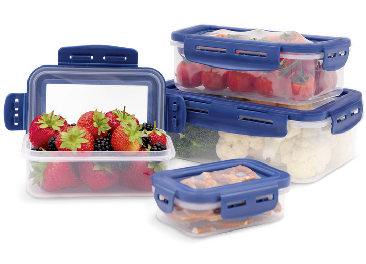 Schüsseln & Behälter - Livington Flex and Fresh Frischhalte-Set, in Farbe BLAU, in Ausführung Frischhaltedosen-Set, 4-tlg